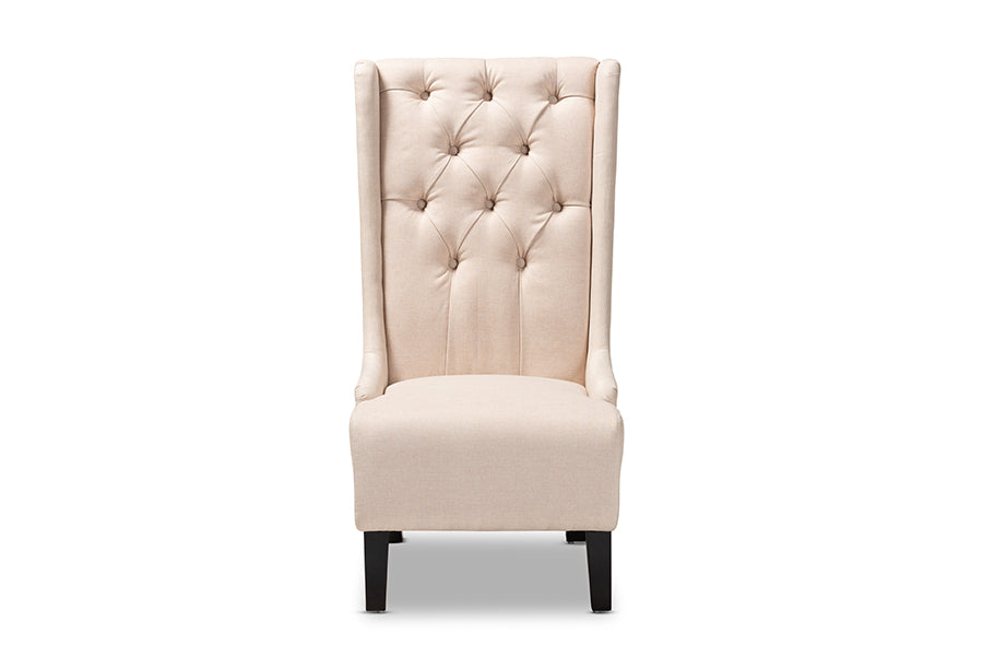 baxton studio dorais transitional beige fabric upholstered accent chair | Modish Furniture Store-3