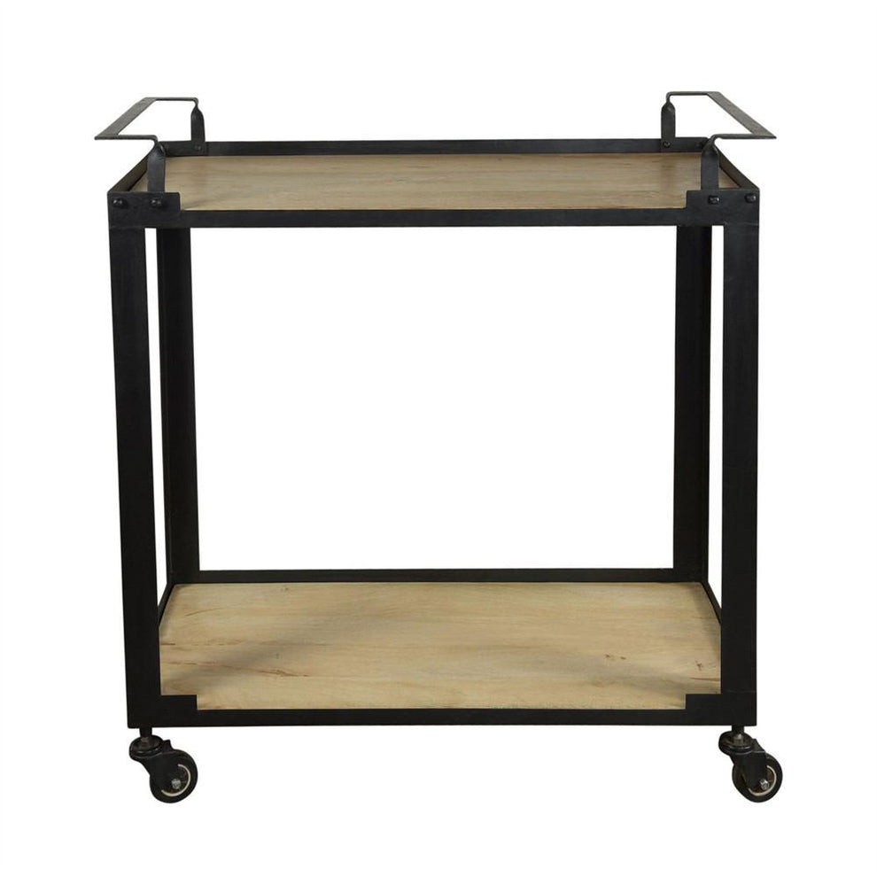 HomArt Mateo Bar Trolley - Iron and Wood - Black-4
