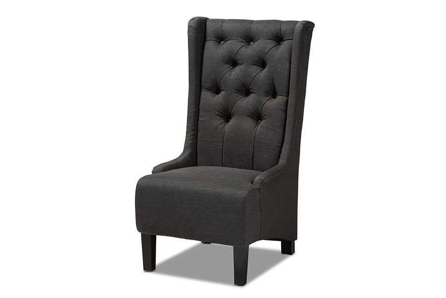 baxton studio dorais transitional gray fabric upholstered accent chair | Modish Furniture Store-2