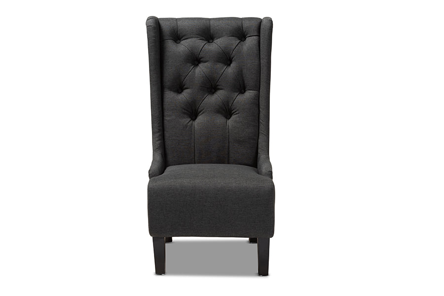 baxton studio dorais transitional gray fabric upholstered accent chair | Modish Furniture Store-3