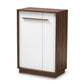 baxton studio mette mid century modern two tone white and walnut finished 5 shelf wood entryway shoe cabinet | Modish Furniture Store-2