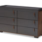 baxton studio rikke modern and contemporary two tone gray and walnut finished wood 6 drawer dresser | Modish Furniture Store-2