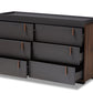 baxton studio rikke modern and contemporary two tone gray and walnut finished wood 6 drawer dresser | Modish Furniture Store-3