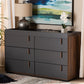 Baxton Studio Rikke Modern and Contemporary Two-Tone Gray and Walnut Finished Wood 6-Drawer Dresser | Modishstore | Drawers
