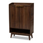 baxton studio lena mid century modern walnut brown finished 5 shelf wood entryway shoe cabinet | Modish Furniture Store-2