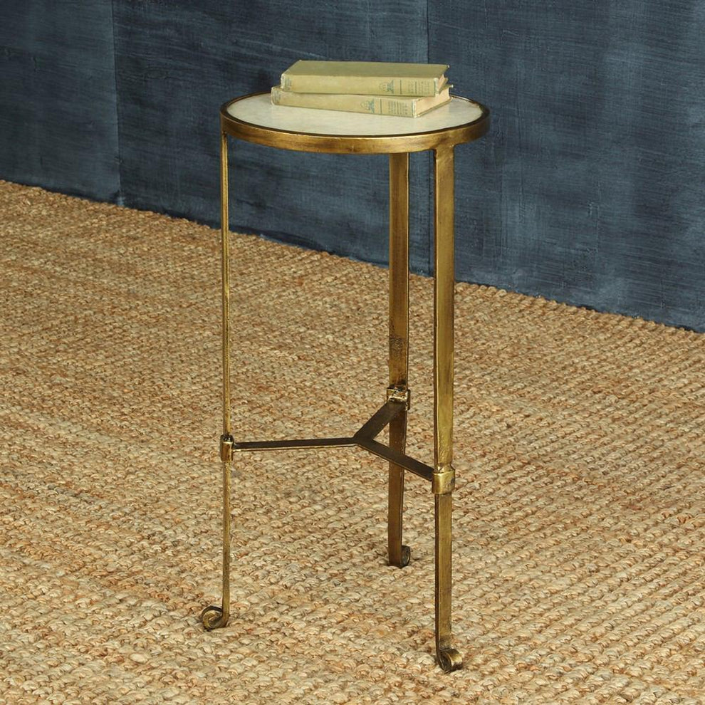 HomArt Savoy Iron & Stone Side Table | Modishstore | Side Tables