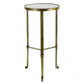 HomArt Savoy Iron & Stone Side Table - Antique Brass with White Marble-3