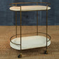 HomArt Gibson Bar Cart - Antique Brass with White Wood - Feature Image | Modishstore | Bar Carts