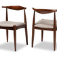 Baxton Studio Aeron Mid-Century Modern Light Gray Fabric Upholstered Walnut Finished Wood Dining Chair Set of 2 | Modishstore | Dining Chairs - 4