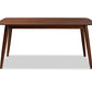 baxton studio edna mid century modern walnut finished wood dining table | Modish Furniture Store-3