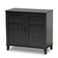 baxton studio glidden modern and contemporary dark grey finished 4 shelf wood shoe storage cabinet | Modish Furniture Store-2