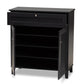 baxton studio coolidge modern and contemporary dark grey finished 4 shelf wood shoe storage cabinet with drawer | Modish Furniture Store-3