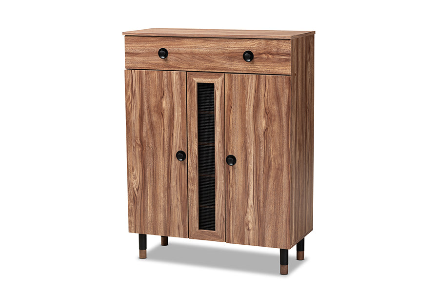 baxton studio valina modern and contemporary 2 door wood entryway shoe storage cabinet with drawer | Modish Furniture Store-2