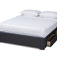 baxton studio leni modern and contemporary dark grey fabric upholstered 4 drawer king size platform storage bed frame | Modish Furniture Store-3