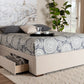 Baxton Studio Leni Modern and Contemporary Beige Fabric Upholstered 4-Drawer King Size Platform Storage Bed Frame | Modishstore | Beds