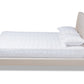 baxton studio naya mid century modern beige fabric upholstered king size wingback platform bed | Modish Furniture Store-3