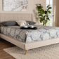 Baxton Studio Naya Mid-Century Modern Beige Fabric Upholstered King Size Wingback Platform Bed | Modishstore | Beds