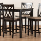 Baxton Studio Reneau Modern and Contemporary Sand Fabric Upholstered Espresso Brown Finished 5-Piece Wood Pub Set | Modishstore | Dining Sets
