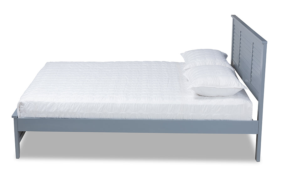 baxton studio adela modern and contemporary grey finished wood full size platform bed | Modish Furniture Store-3