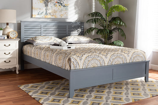 Baxton Studio Adela Modern and Contemporary Grey Finished Wood Full Size Platform Bed | Modishstore | Beds