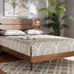 Baxton Studio Anzia Mid-Century Modern Walnut Finished Wood Queen Size Platform bed | Modishstore | Beds