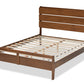 Baxton Studio Avena Mid-Century Modern Walnut Finished Wood Queen Size Platform bed | Beds | Modishstore - 7
