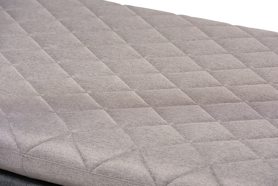 Baxton Studio Marit Mid-Century Modern Two-Tone Grey Fabric Upholstered Walnut Finished Wood Daybed | Daybeds | Modishstore - 5
