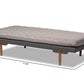 Baxton Studio Marit Mid-Century Modern Two-Tone Grey Fabric Upholstered Walnut Finished Wood Daybed | Daybeds | Modishstore - 4