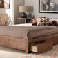 Baxton Studio Wren Modern and Contemporary Walnut Finished 3-Drawer Full Size Platform Storage Bed Frame | Modishstore | Beds