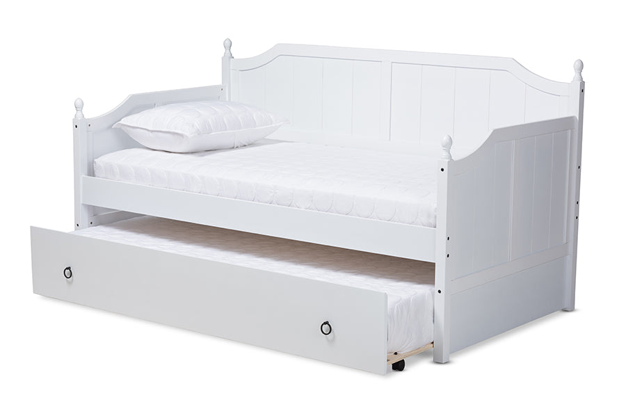 Baxton Studio Millie Cottage Farmhouse Grey Finished Wood Twin Size Daybed with Trundle | Daybeds | Modishstore - 10