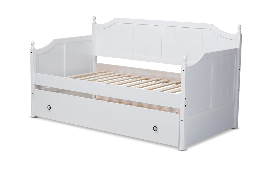Baxton Studio Millie Cottage Farmhouse Grey Finished Wood Twin Size Daybed with Trundle | Daybeds | Modishstore - 13