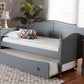 Baxton Studio Mara Cottage Farmhouse Grey Finished Wood Twin Size Daybed with Roll-Out Trundle Bed | Modishstore | Beds