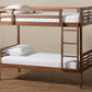 Baxton Studio Liam Modern and Contemporary Walnut Brown Finished Wood Twin Size Bunk Bed | Modishstore | Beds