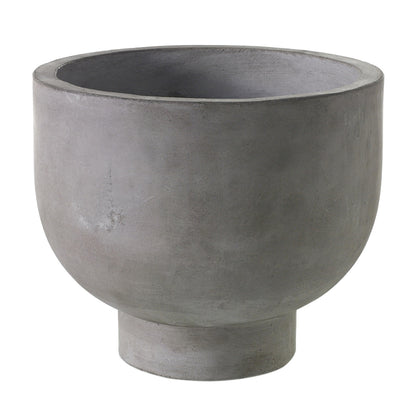 Newport Concrete Grey Compote Planter By Accent Decor- 3 Sizes | Planters, Troughs & Cachepots | Modishstore - 1