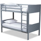baxton studio elsie modern and contemporary grey finished wood twin size bunk bed | Modish Furniture Store-2