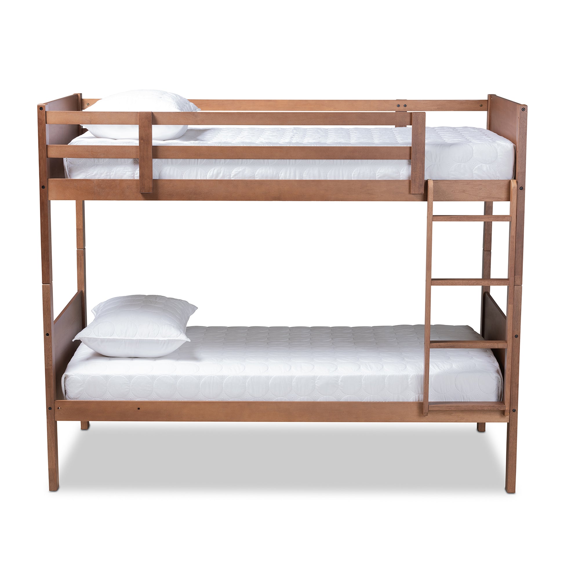 Baxton Studio Elsie Modern and Contemporary Walnut Brown Finished Wood Twin Size Bunk Bed | Beds | Modishstore - 2