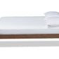 baxton studio lucina mid century modern walnut brown finished full size platform bed frame | Modish Furniture Store-3