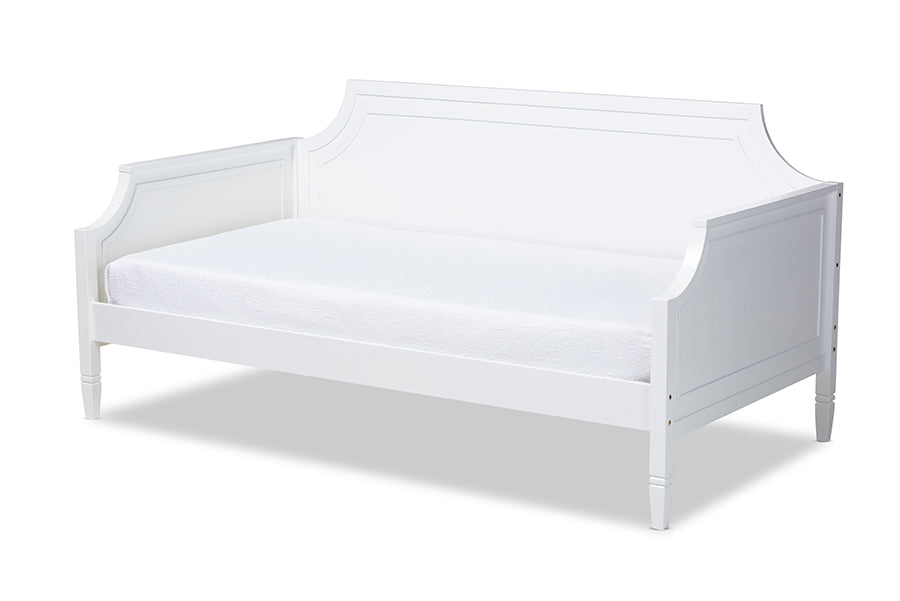 baxton studio mariana classic and traditional white finished wood twin size daybed | Modish Furniture Store-2