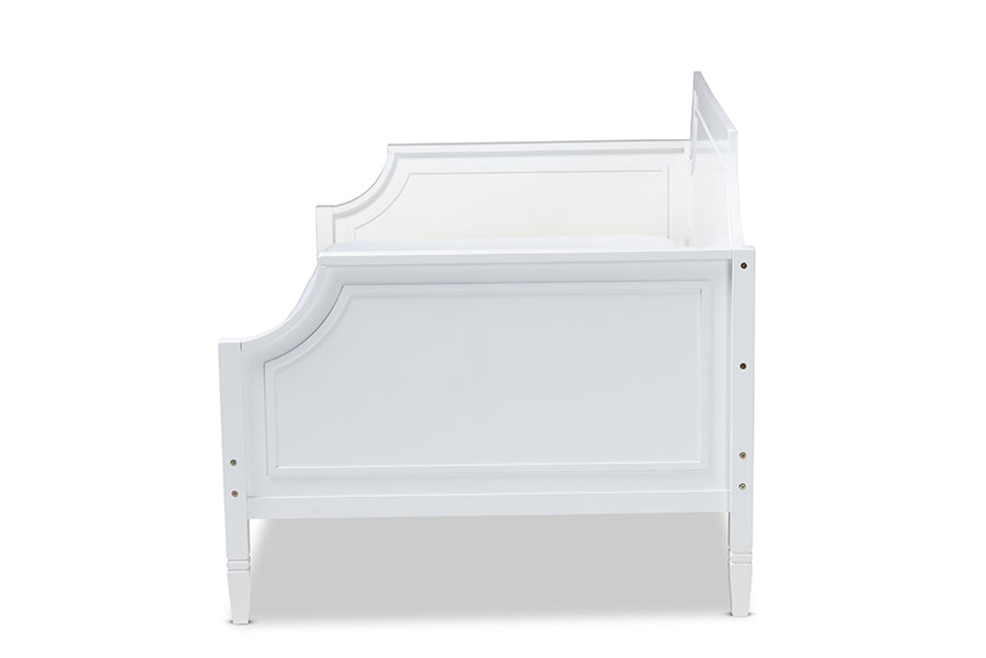 baxton studio mariana classic and traditional white finished wood twin size daybed | Modish Furniture Store-3