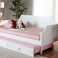 Baxton Studio Mariana Classic and Traditional White Finished Wood Twin Size Daybed with Trundle | Modishstore | Beds