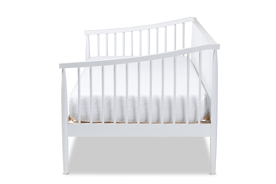 Baxton Studio Renata Classic and Traditional White Finished Wood Twin Size Spindle Daybed | Daybeds | Modishstore - 3