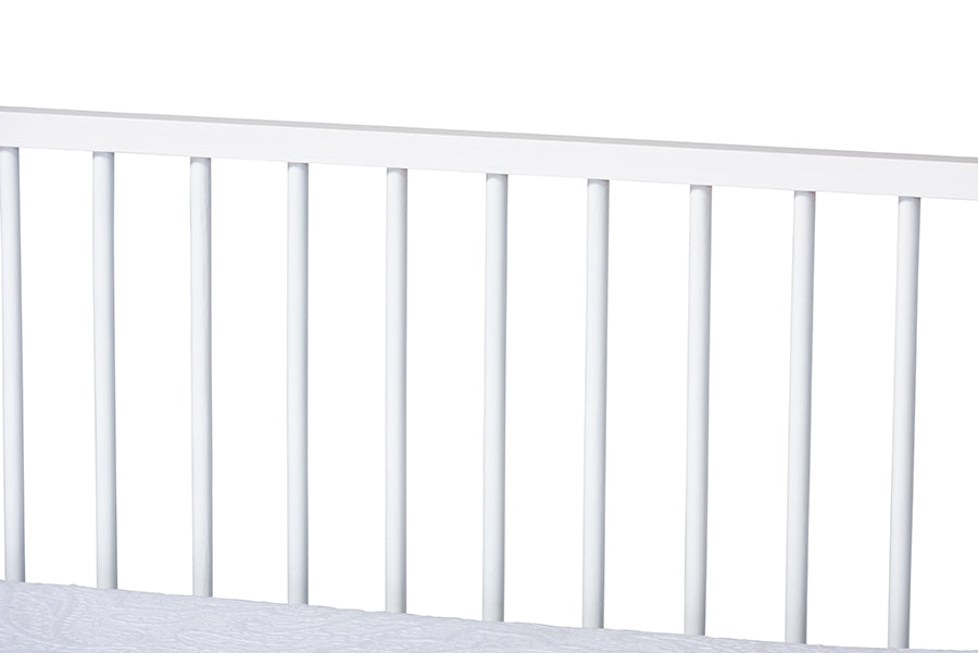 Baxton Studio Renata Classic and Traditional White Finished Wood Twin Size Spindle Daybed | Daybeds | Modishstore - 5