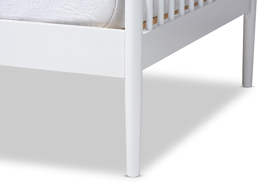 Baxton Studio Renata Classic and Traditional White Finished Wood Twin Size Spindle Daybed | Daybeds | Modishstore - 4