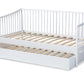 Baxton Studio Renata Classic and Traditional White Finished Wood Twin Size Spindle Daybed with Trundle | Daybeds | Modishstore - 8