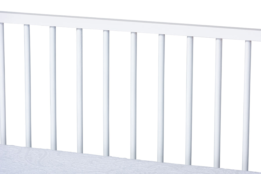 Baxton Studio Renata Classic and Traditional White Finished Wood Twin Size Spindle Daybed with Trundle | Daybeds | Modishstore - 5
