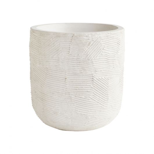 Greta White Concrete Textured Pot By Accent Decor | Planters, Troughs & Cachepots | Modishstore - 6