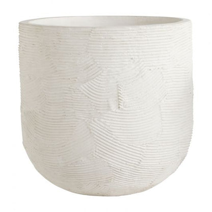Greta White Concrete Textured Pot By Accent Decor | Planters, Troughs & Cachepots | Modishstore - 2