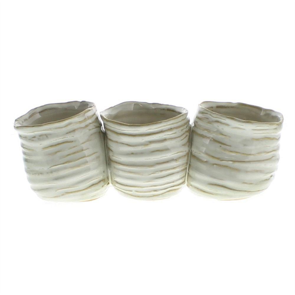 HomArt Bower Clustered Ceramic Vase - Fancy White - Triple-3