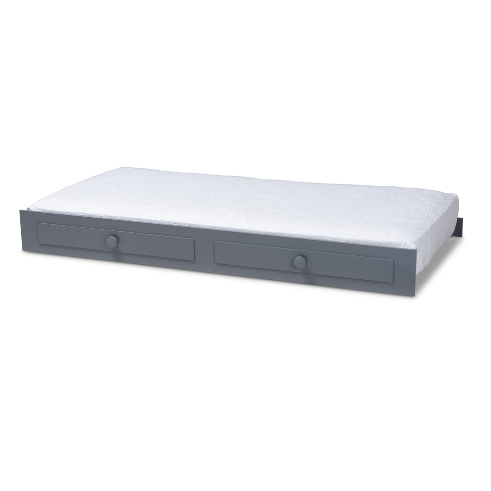 Baxton Studio Cintia Cottage Farmhouse White Finished Wood Twin Size Trundle | Beds | Modishstore - 7