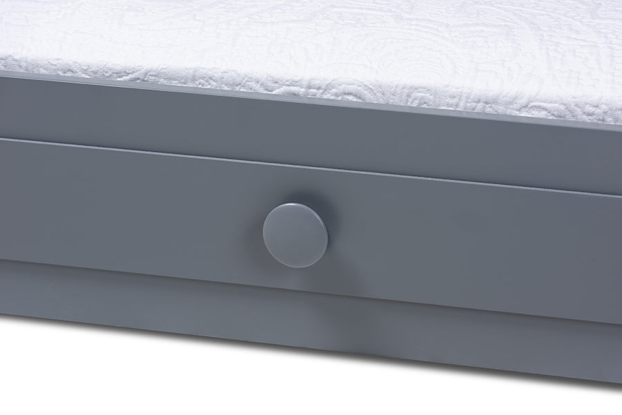 Baxton Studio Cintia Cottage Farmhouse White Finished Wood Twin Size Trundle | Beds | Modishstore - 11